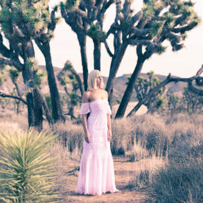 Catherine in feature pose with pink dress
